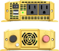 Krieger 400 Watt 12V DC to 110V AC Car Power Inverter, Modified Sine Wave, 2 Outlets, 2 USB Ports, Cigarette Lighter Plug & Clamps - ETL Certified to UL and CSA Standard.