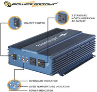 PowerBright 24 Volts Pure Sine Power Inverter 1000 Watt user manual image