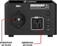 ULT850 Krieger 850 Watt Voltage Transformer, 110/120V to 220/240V image of plug